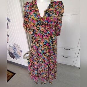 River Island Sweet Romantic Floral Midi/Maxi Sz 14 (12-14) Resort Boutique Dress